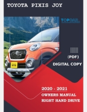 TOYOTA PIXIS JOY 2020-2021 OWNERS MANUAL IN ENGLISH